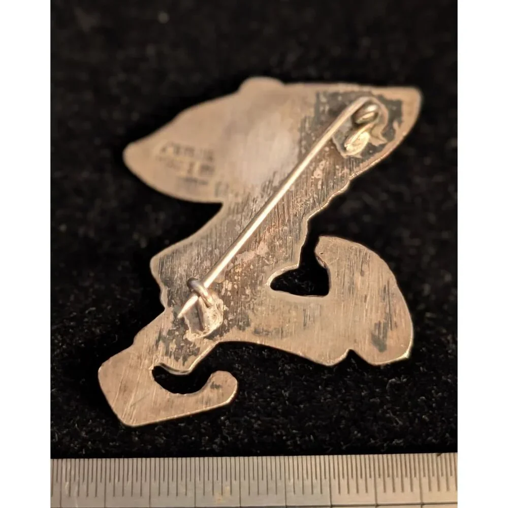 Vintage Mexican Sterling Silver Sombrero Man Brooch Unique Walking Figure Pin - Picture 9 of 13